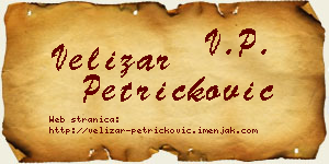 Velizar Petričković vizit kartica